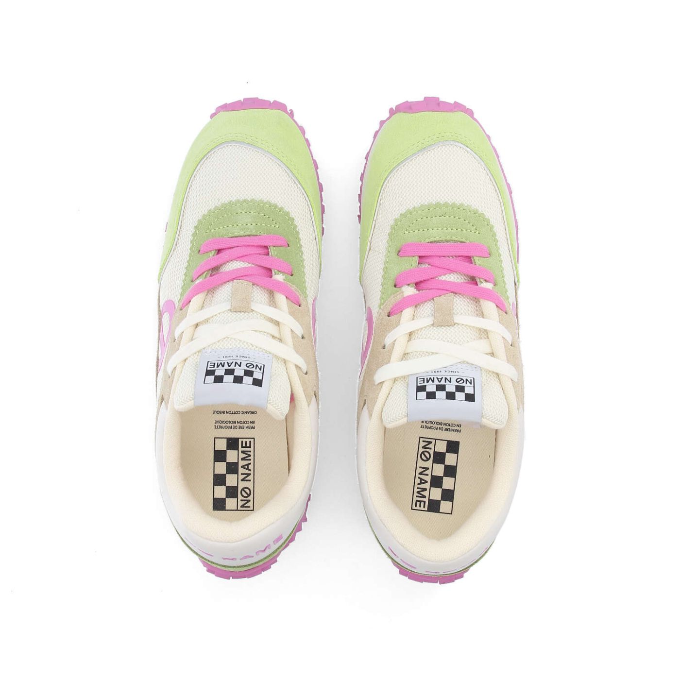 PUNKY JOGGER W - KNIT/SUEDE/SUED - OFF WHITE/GREEN/APPLE GREEN